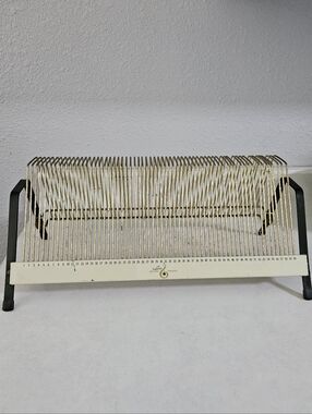 Vintage Lyric Record Holder, Metal, Holds 60 Records